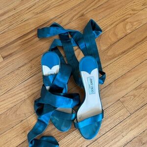 Jimmy Choo Blue Satin Women's Shoes